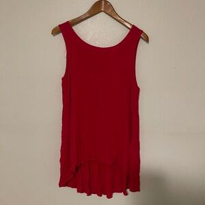 Daytrip Red Sleeveless High-Low Tank